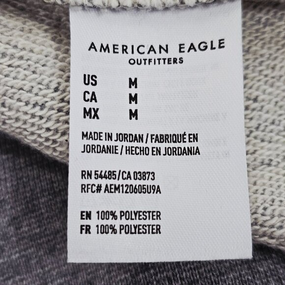 American Eagle Men's Grey Long Sleeve Pouch Front Hooded Pullover Size M NWOT - Picture 11 of 15